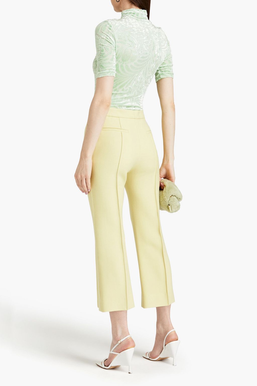 JIL SANDER Devoré-velvet turtleneck top