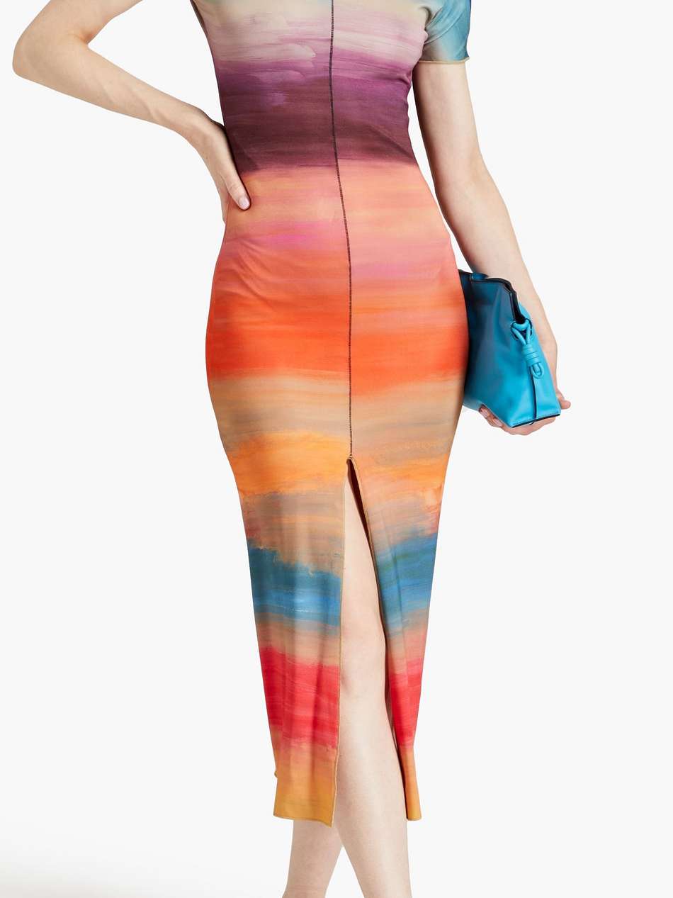printed jersey midi dress