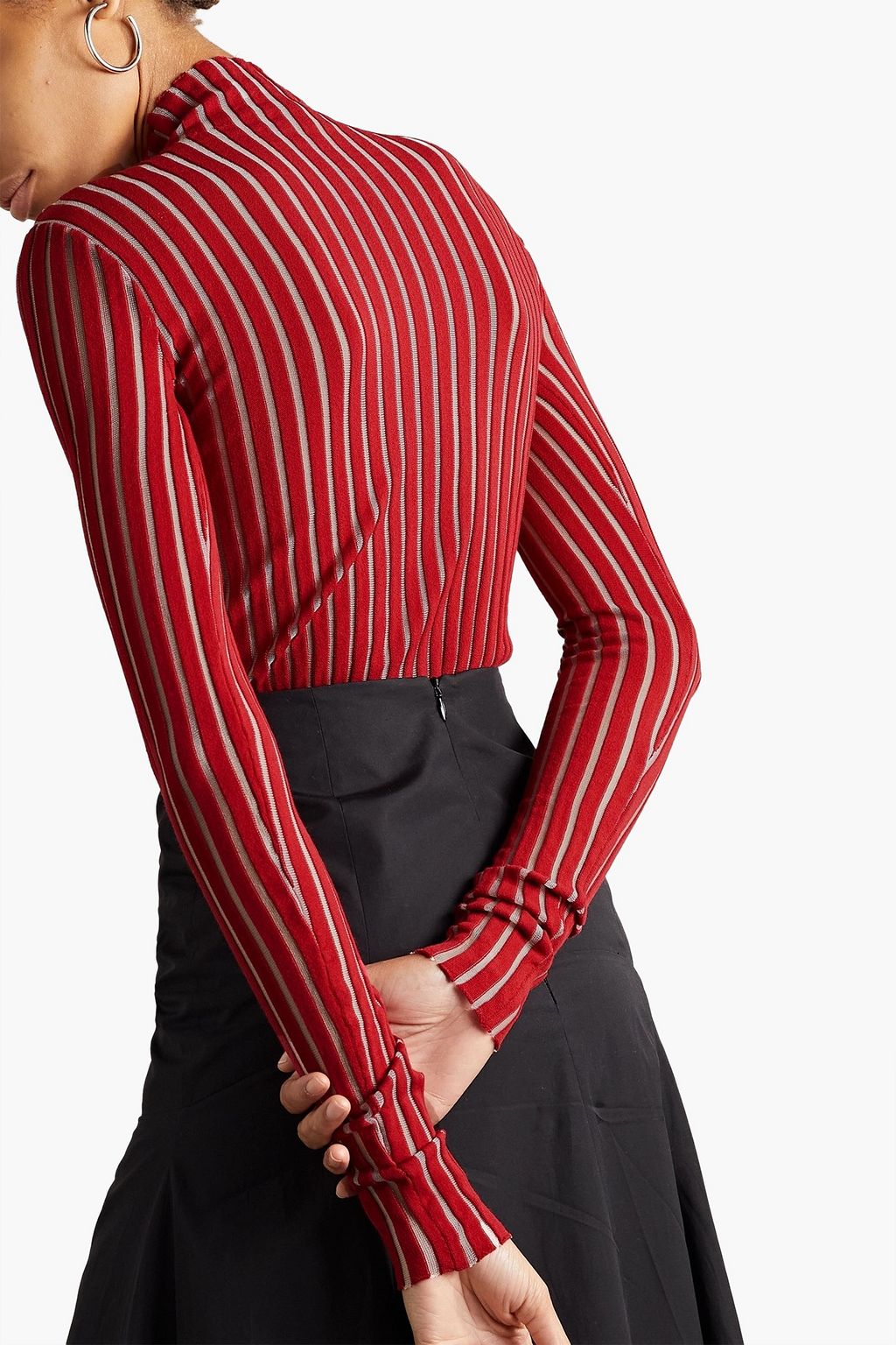 INTERIOR Ridley ribbed cotton-blend turtleneck sweater