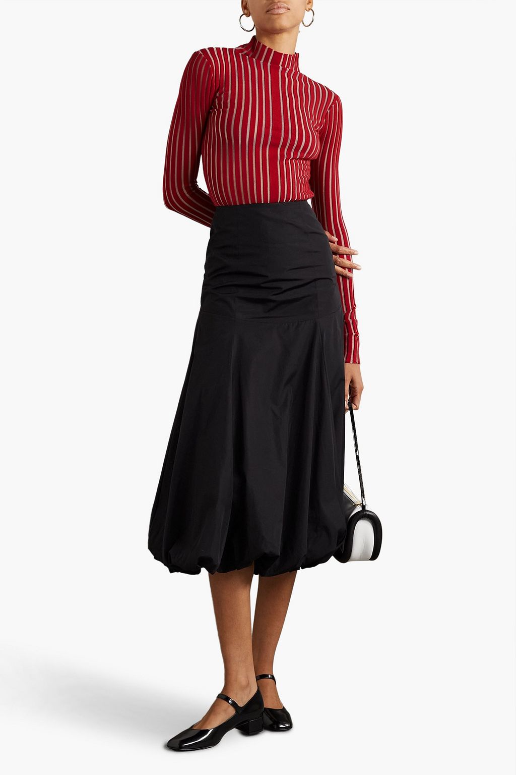 INTERIOR Ridley ribbed cotton-blend turtleneck sweater