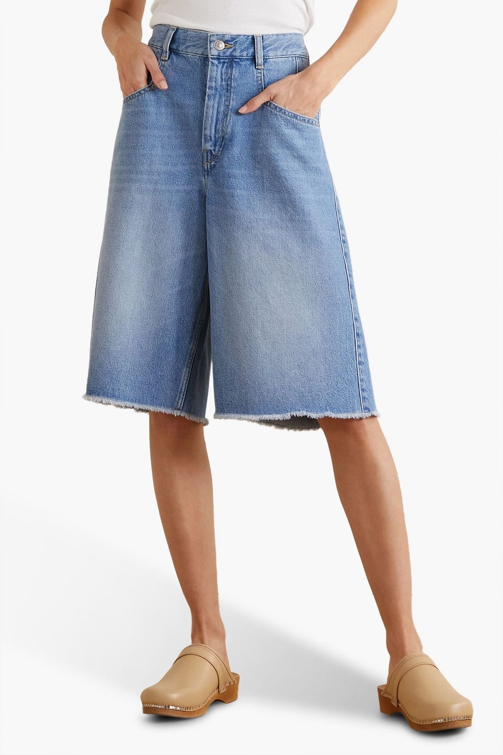 ISABEL MARANT Natalina frayed denim shorts