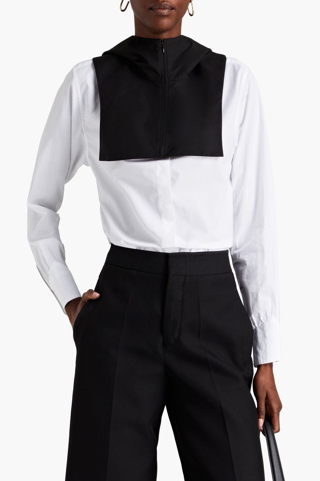 JIL SANDER 코튼 후드 칼라