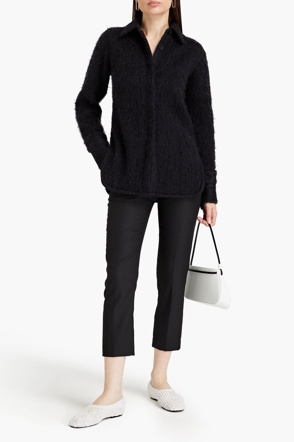 JIL SANDER قميص من مزيج الموهير