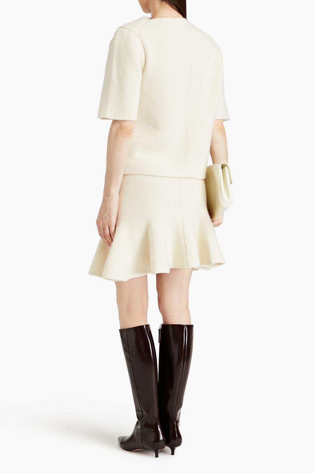 JIL SANDER Wool and cashmere-blend skirt