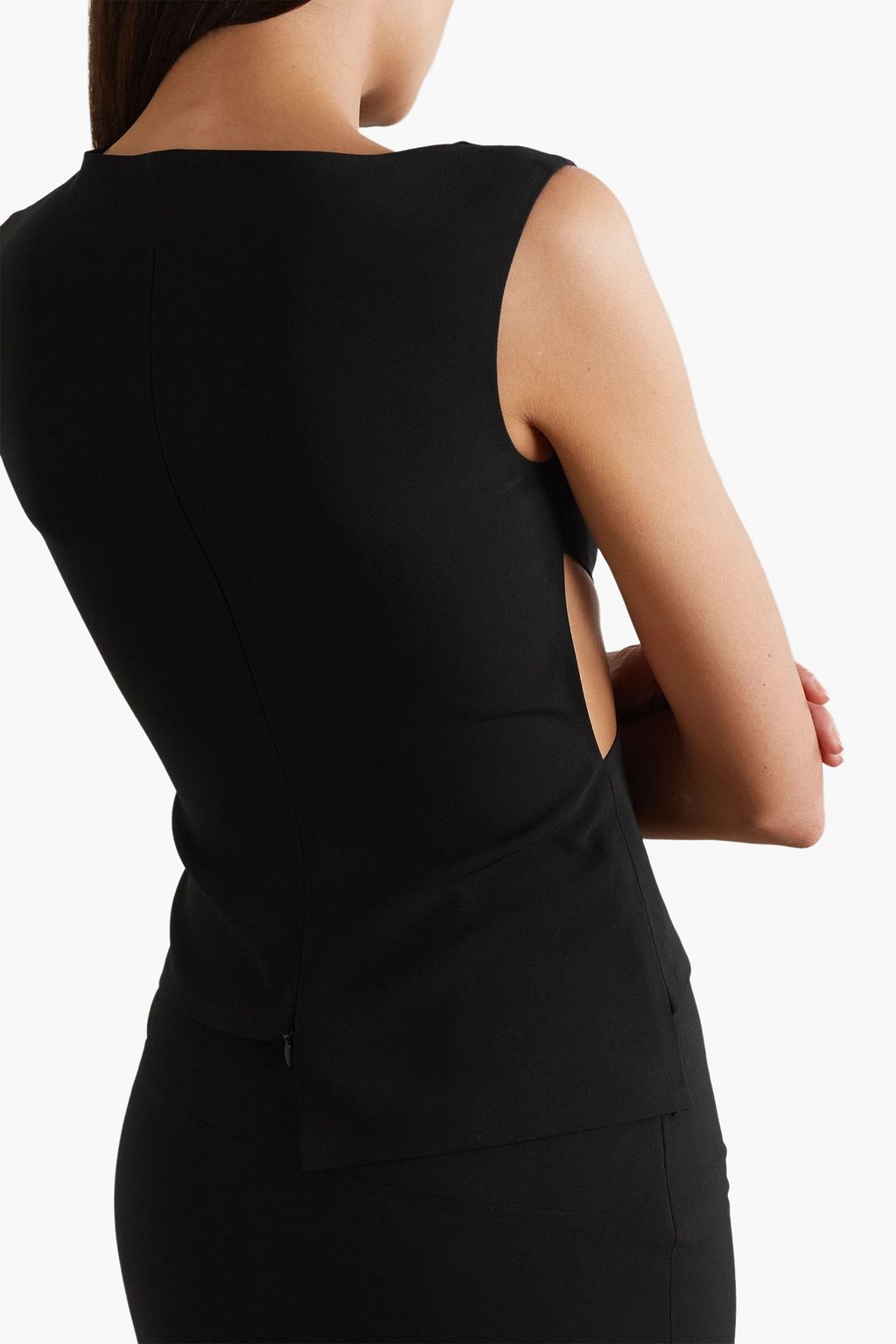 A.W.A.K.E. MODE Cutout stretch-crepe tank
