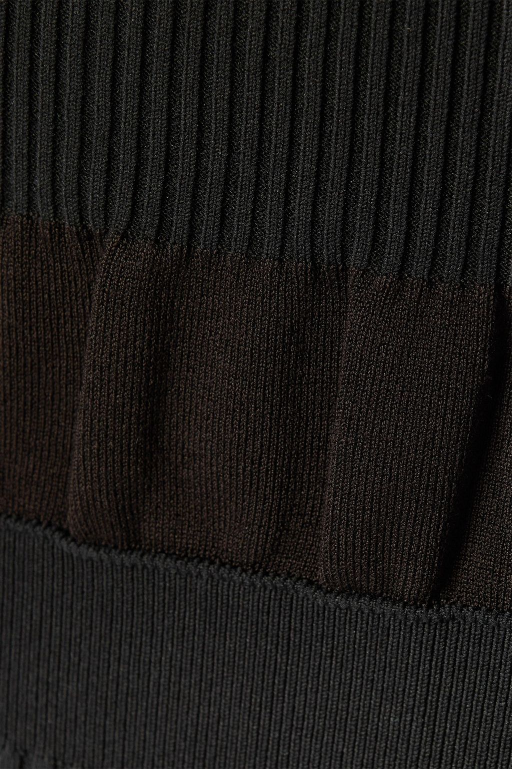 ACNE STUDIOS Two-tone tiered ribbed stretch-jersey skirt