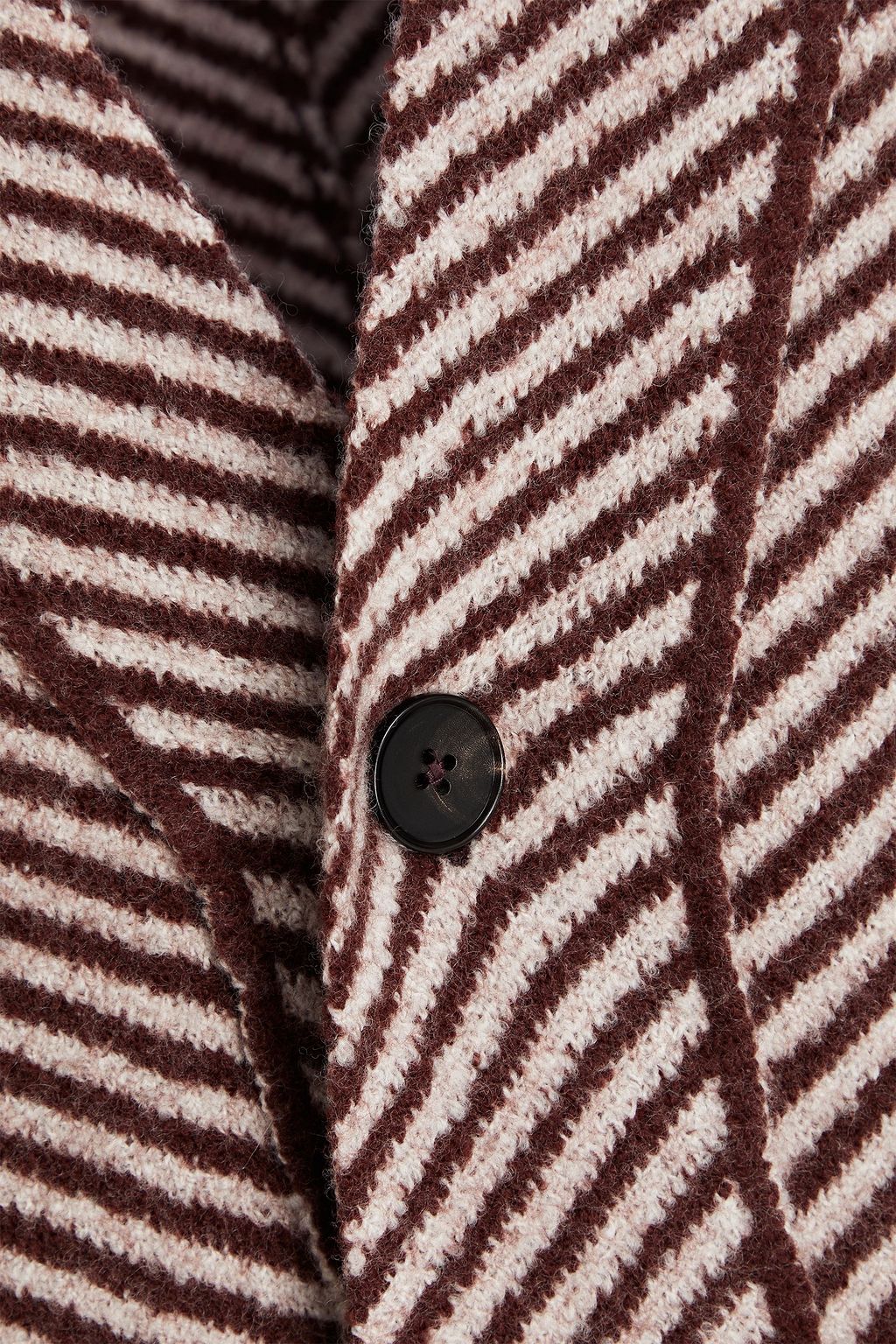 JIL SANDER Striped bouclé-knit wool cardigan