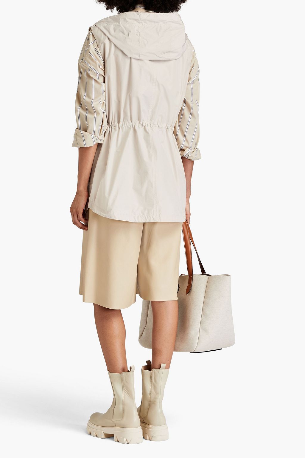 BRUNELLO CUCINELLI Bead-embellished shell hooded vest