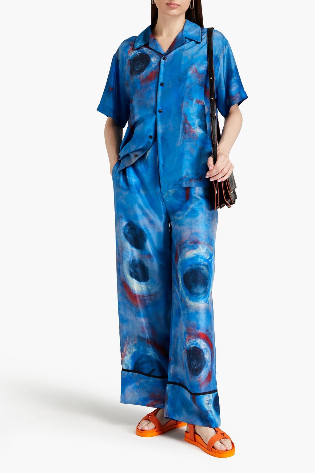 MARNI シルクハボタイ シャツ プリント入り