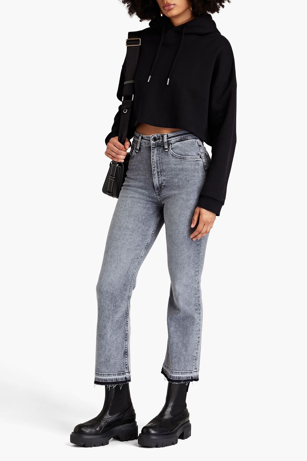 RAG & BONE جينز 'كاسي' بحواف واسعة ومسترخية وخصر عالٍ بلون باهت