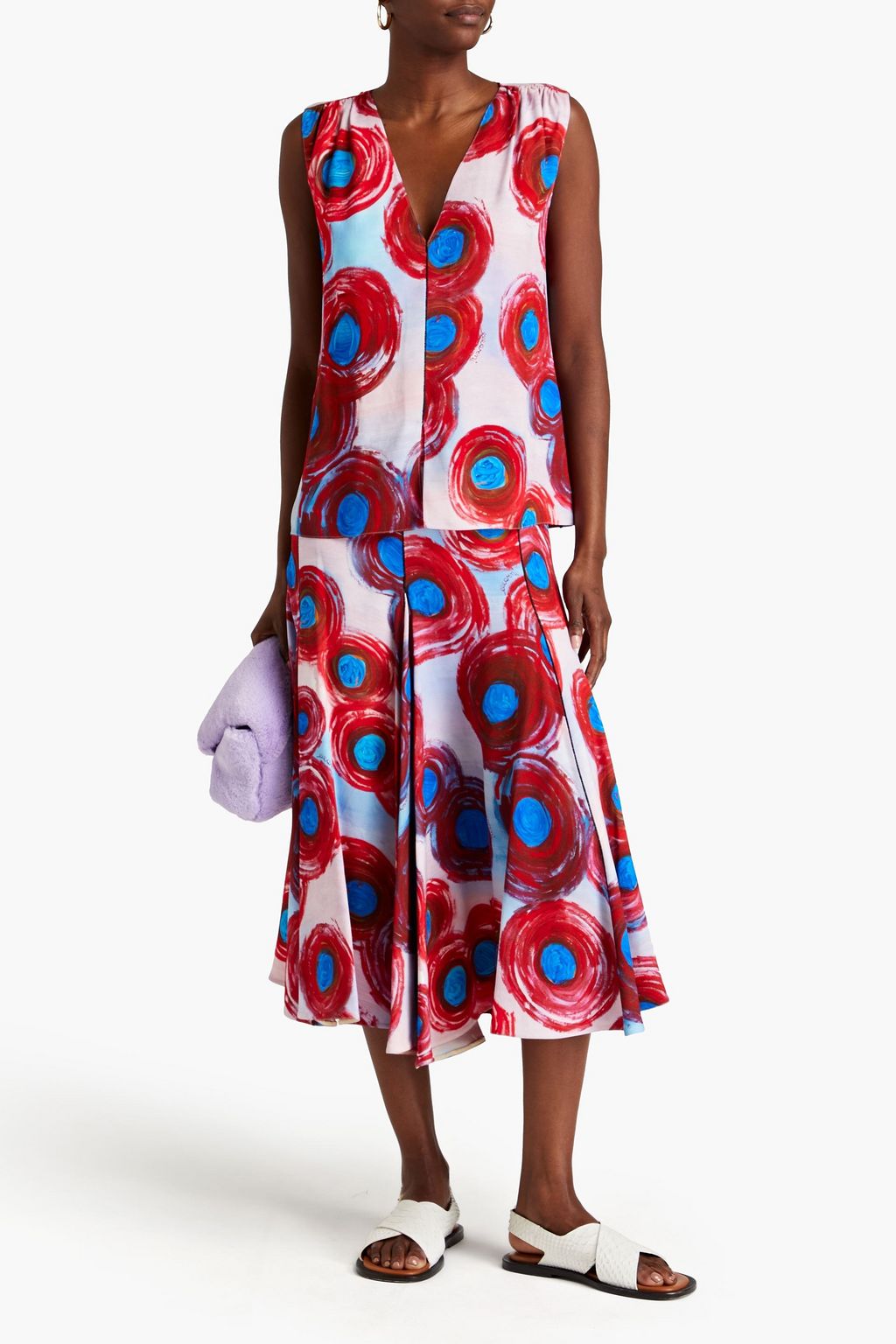 MARNI クレープ トップス プリント入り