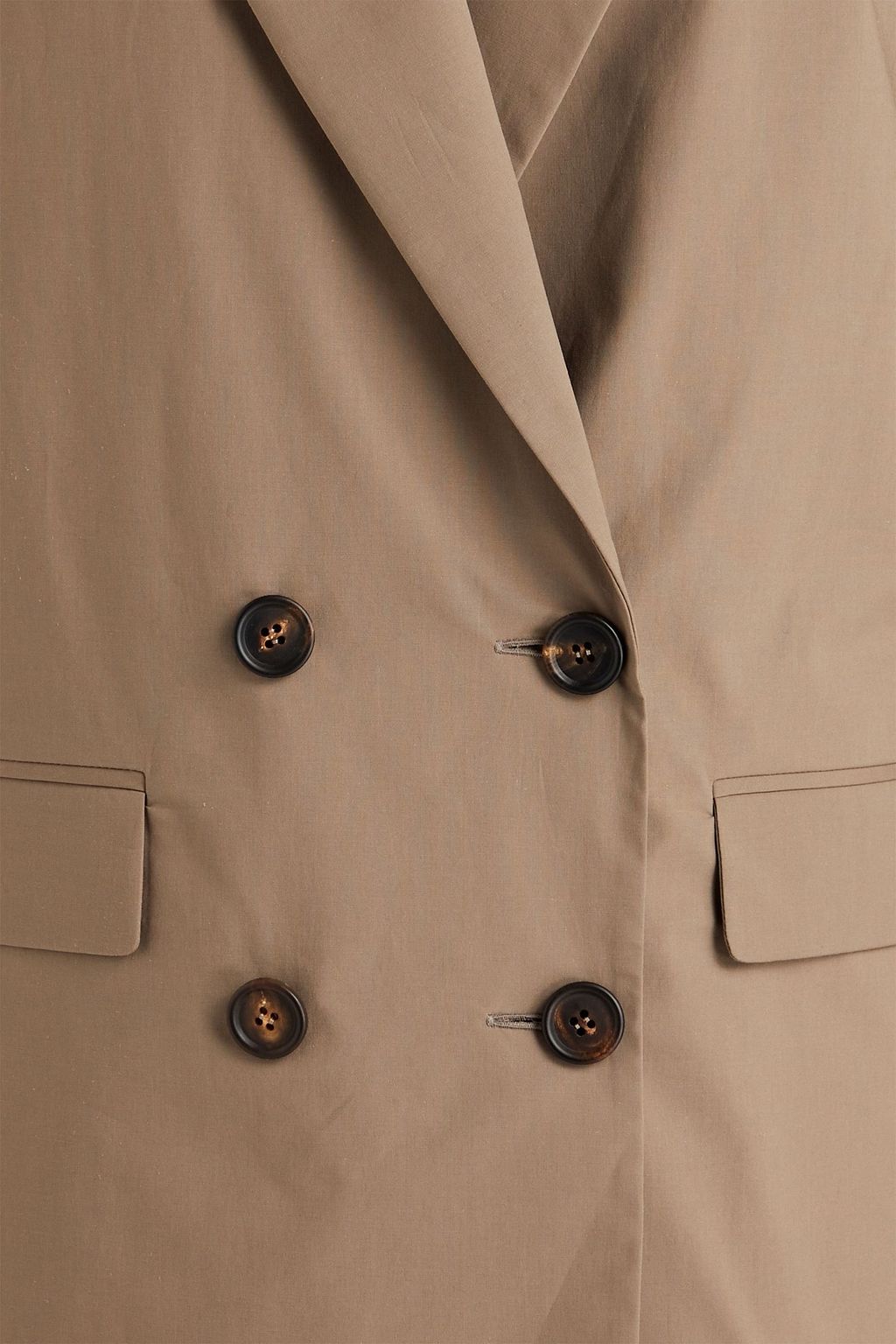 BRUNELLO CUCINELLI Doppelreihiger Blazer aus Popeline aus einer Baumwollmischung mit Zierperlen