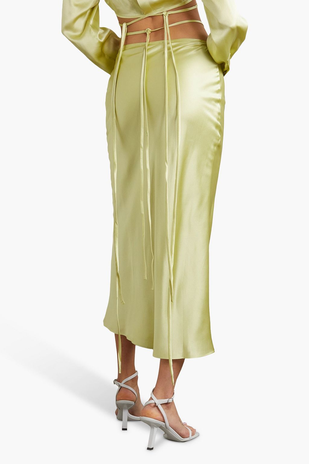 CHRISTOPHER ESBER Cutout silk-charmeuse midi skirt