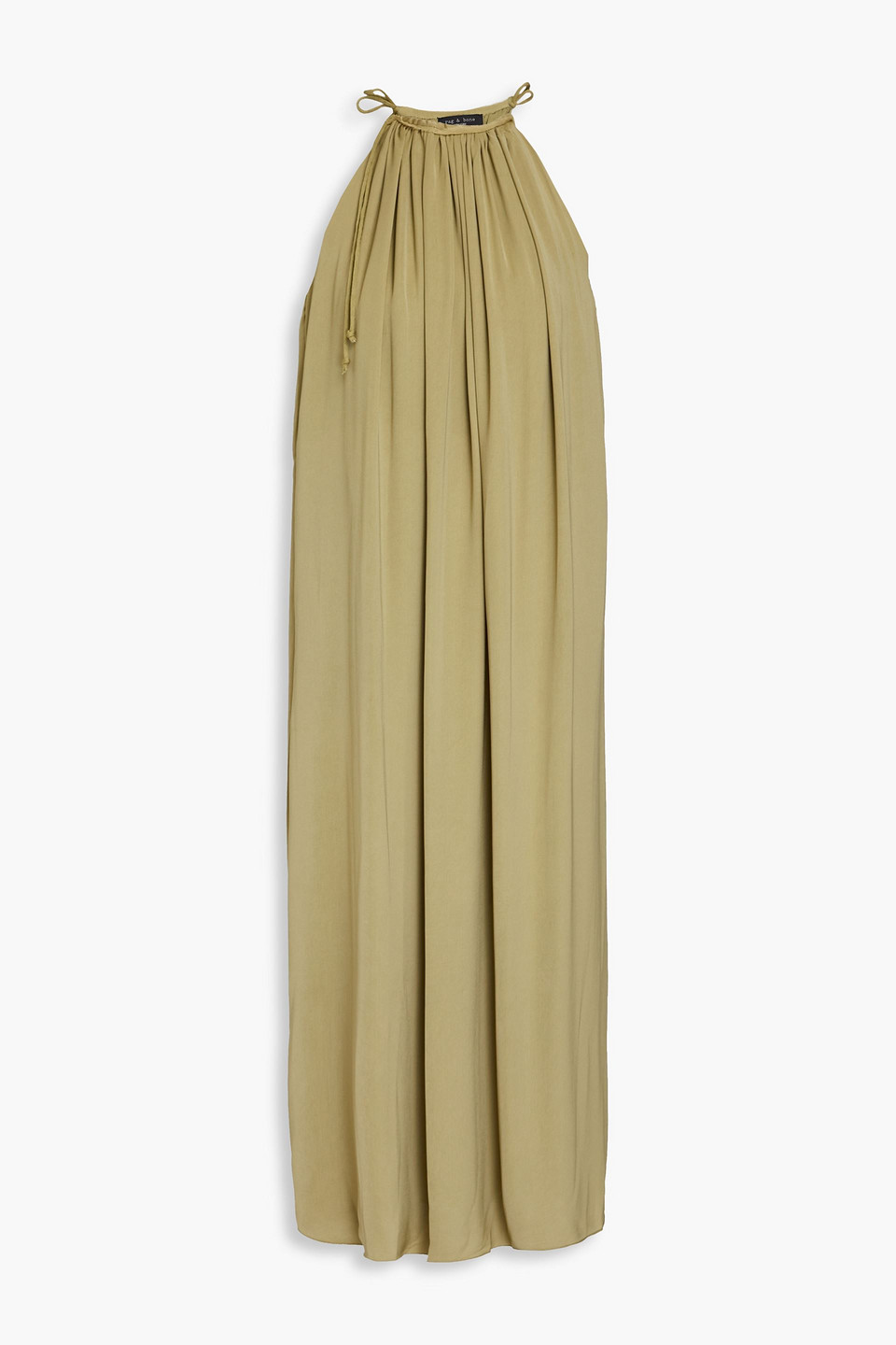 Shop Rag & Bone Bailey Gathered Voile Midi Dress In Sage Green