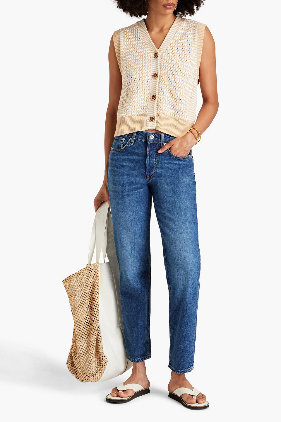 Shop Rag & Bone Rosa Faded Boyfriend Jeans In Mid Denim