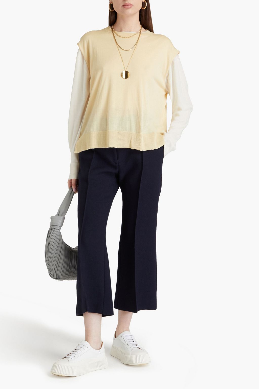 JIL SANDER بنطال قصير بقصّة بوت كت من مزيج الصوف