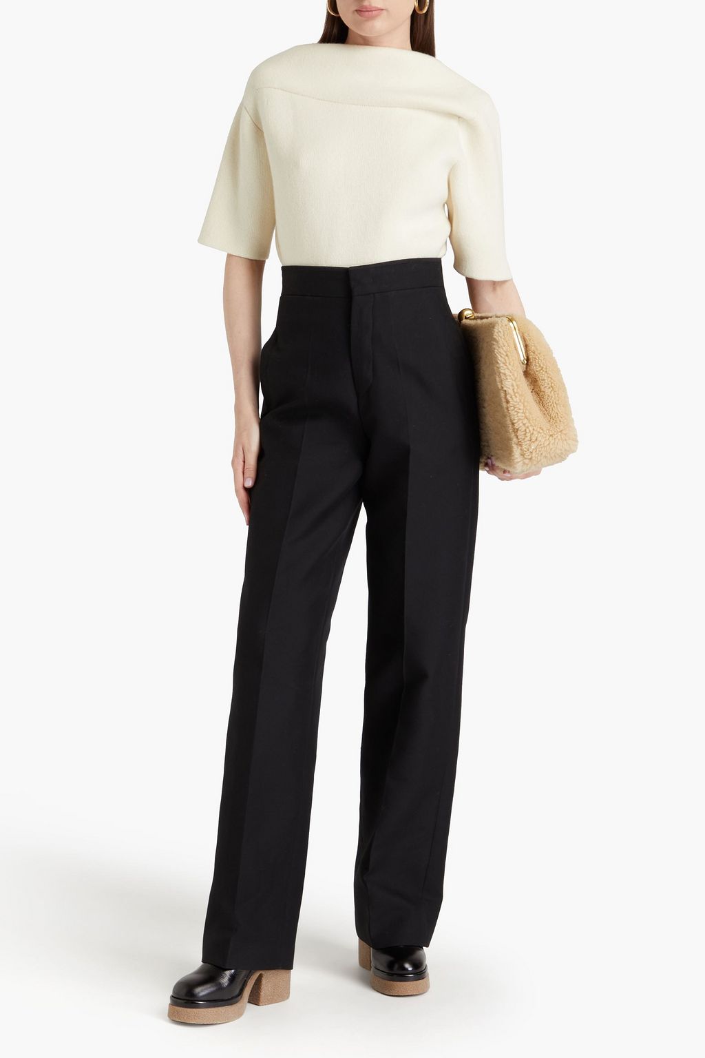 JIL SANDER Cotton wide-leg pants