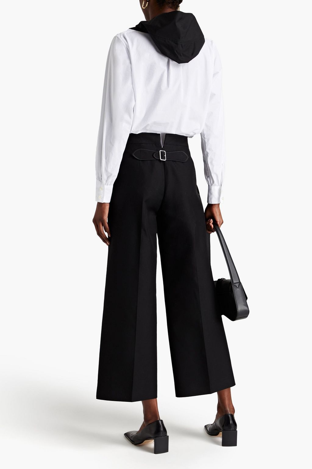 JIL SANDER بنطال من القطن بأرجل واسعة