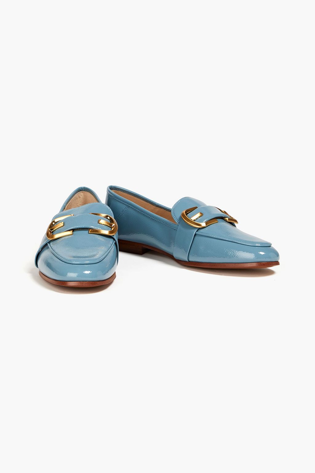 SAM EDELMAN Leonie embellished faux patent leather loafers