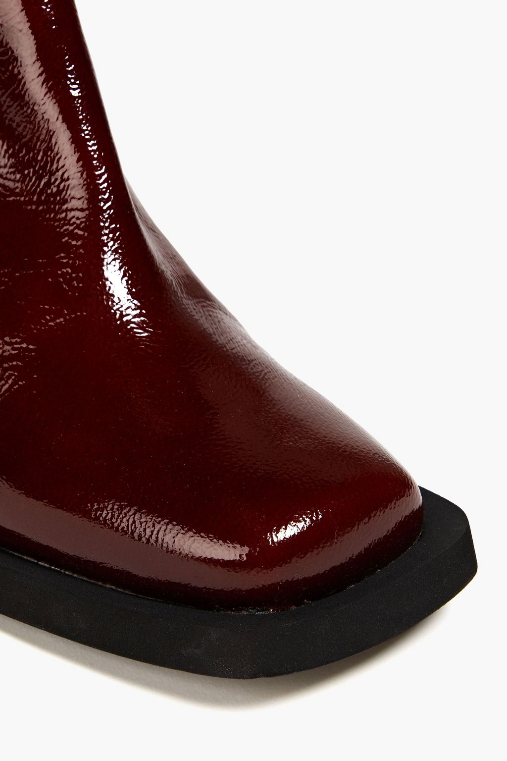 GANNI Patent textured-leather ankle boots