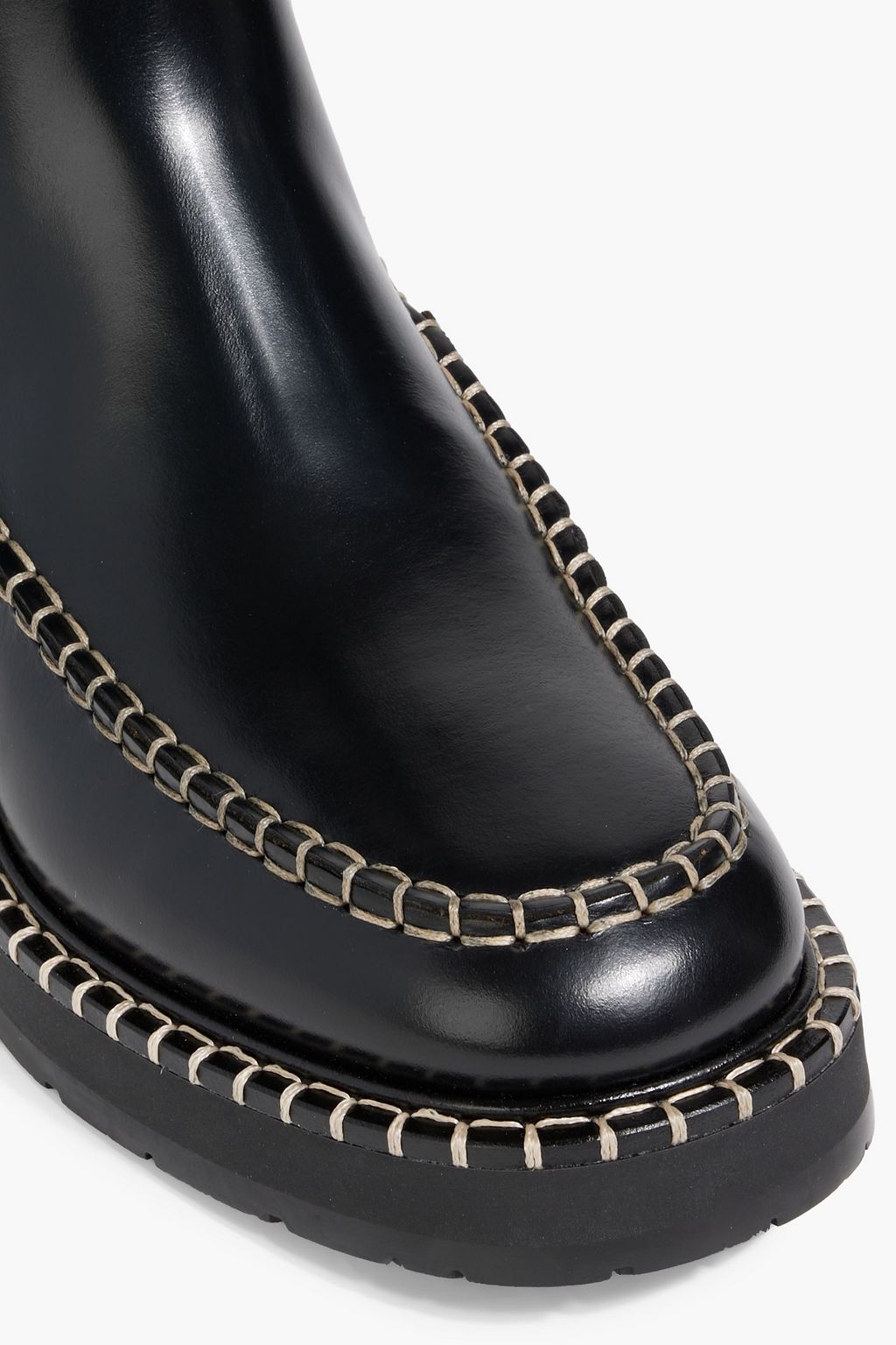 CHLOÉ Noua glossed-leather Chelsea boots