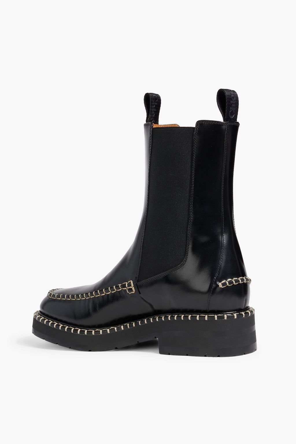 CHLOÉ Noua glossed-leather Chelsea boots