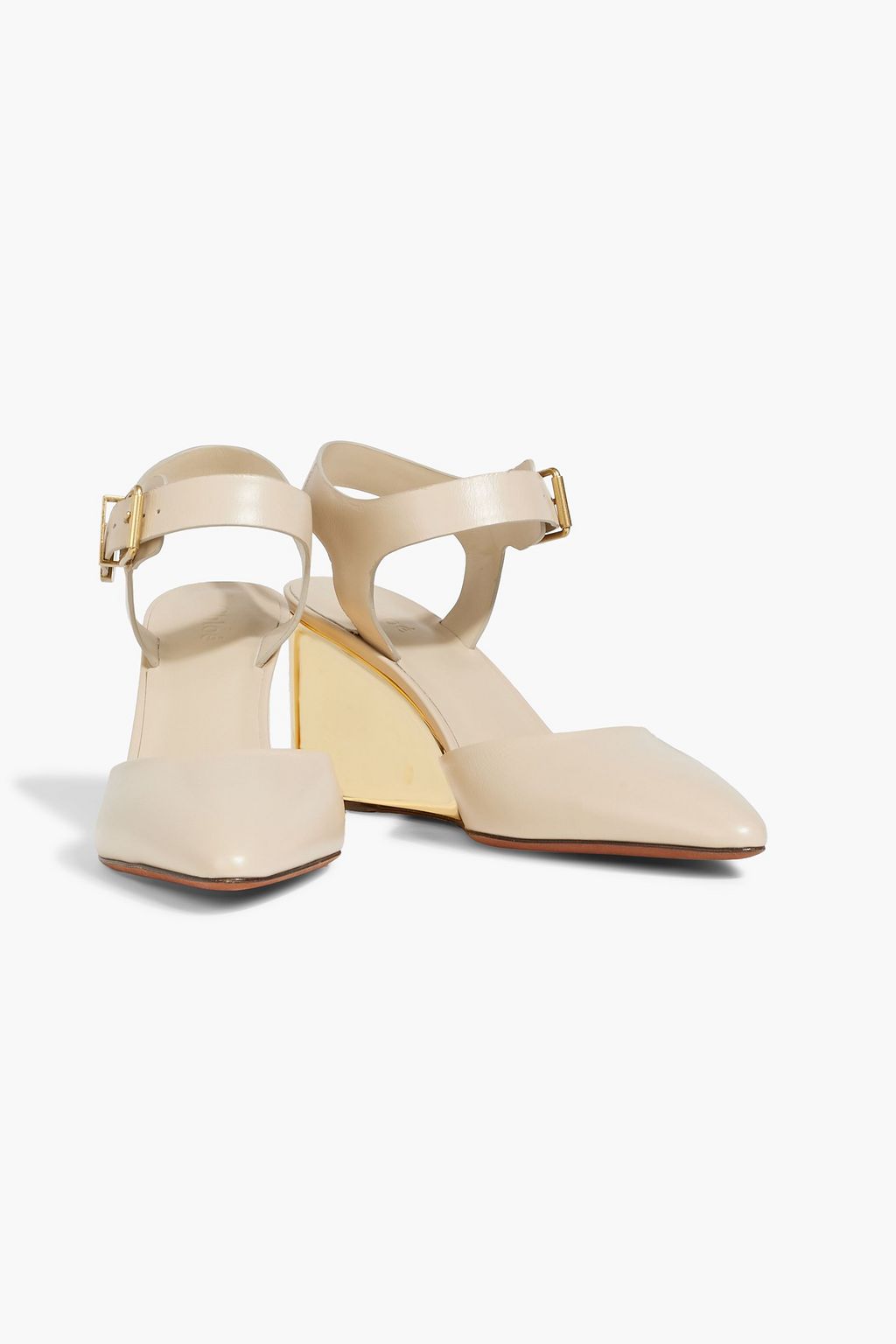 CHLOÉ Rebecca leather wedge pumps