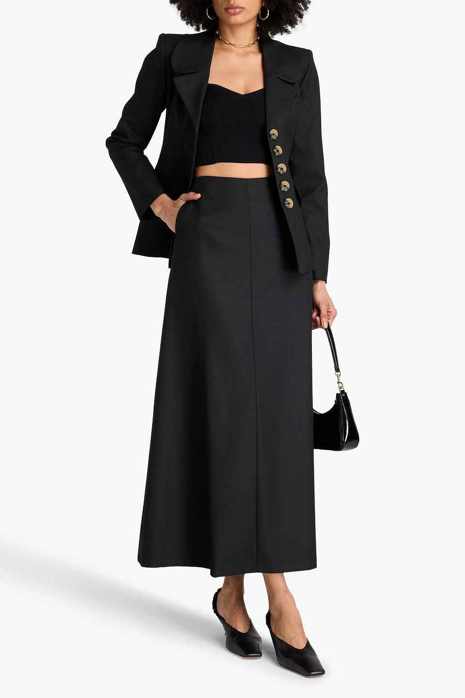 Shop By Malene Birger Isoldas Twill Maxi Skirt In Black