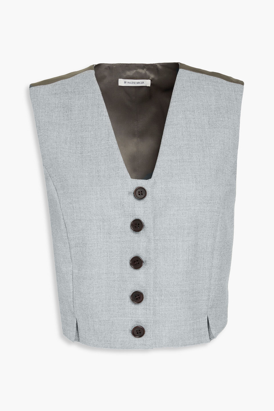 Bettas cropped satin-paneled tweed vest