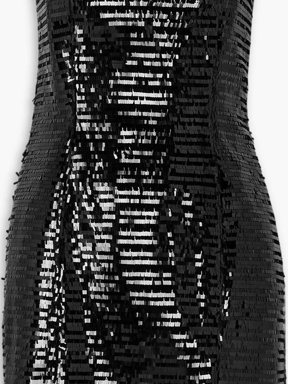 elsie strapless sequined satin mini dress