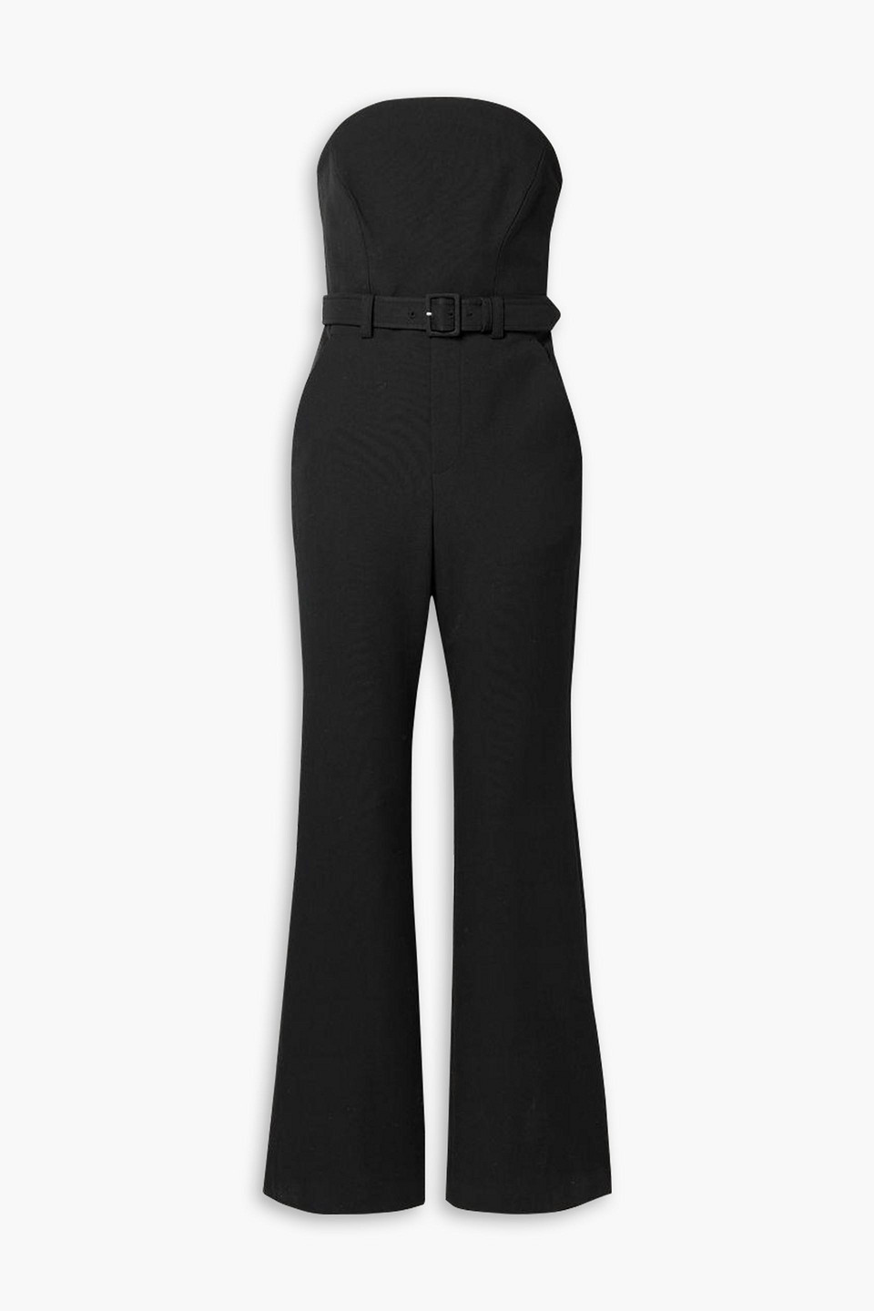 Kate strapless belted twill jumpsuit