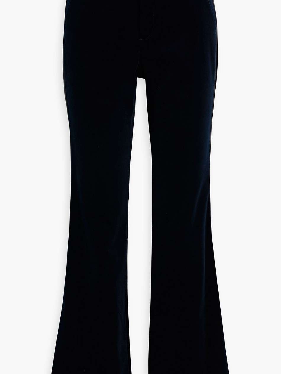 sophie ii satin-trimmed cotton-blend velvet flared pants
