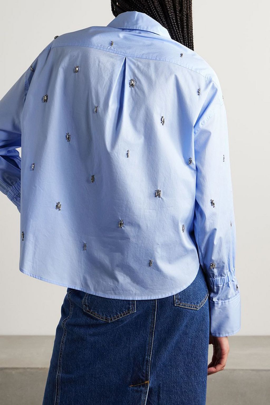 A.L.C. Monica crystal-embellished cotton-twill shirt