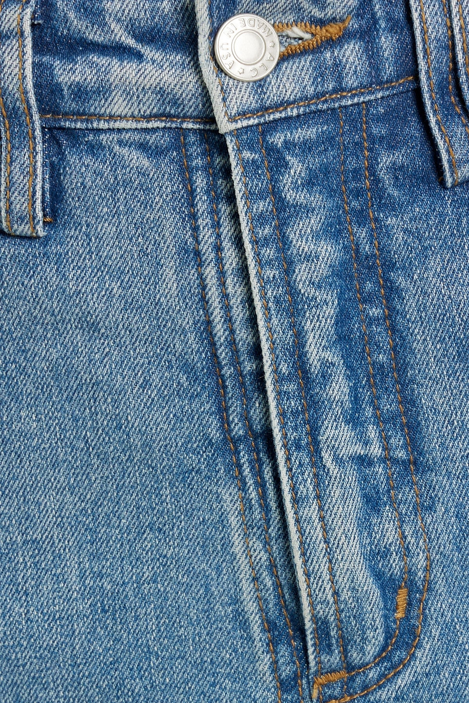 A.l.c Alden Split Denim Midi Skirt In Mid Denim