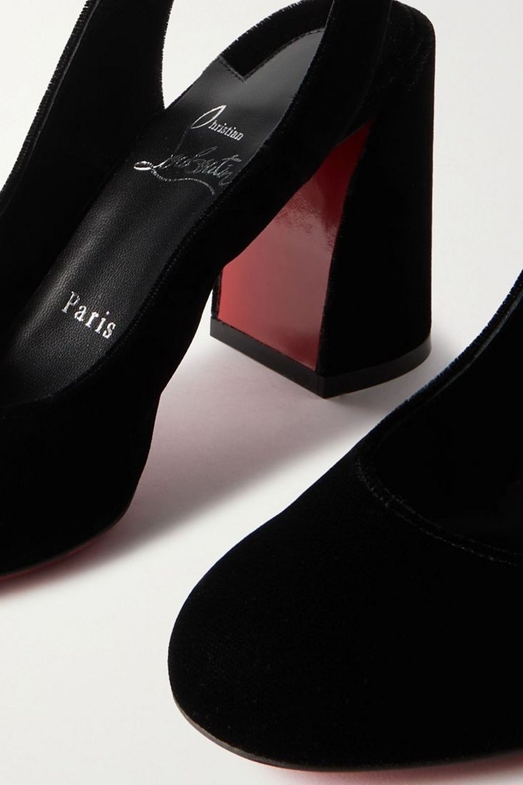 CHRISTIAN LOUBOUTIN Miss Sab Sling 85 velvet pumps