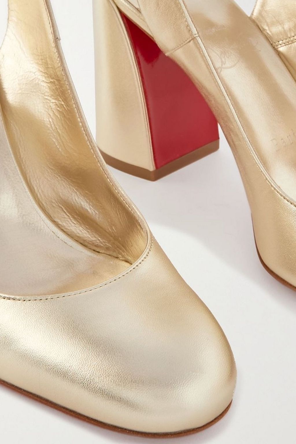 CHRISTIAN LOUBOUTIN Miss Sab 85 metallic leather pumps