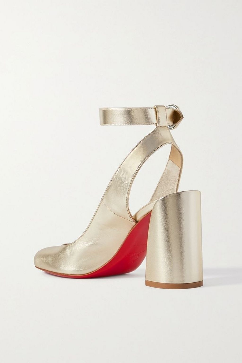 CHRISTIAN LOUBOUTIN Miss Sab 85 metallic leather pumps