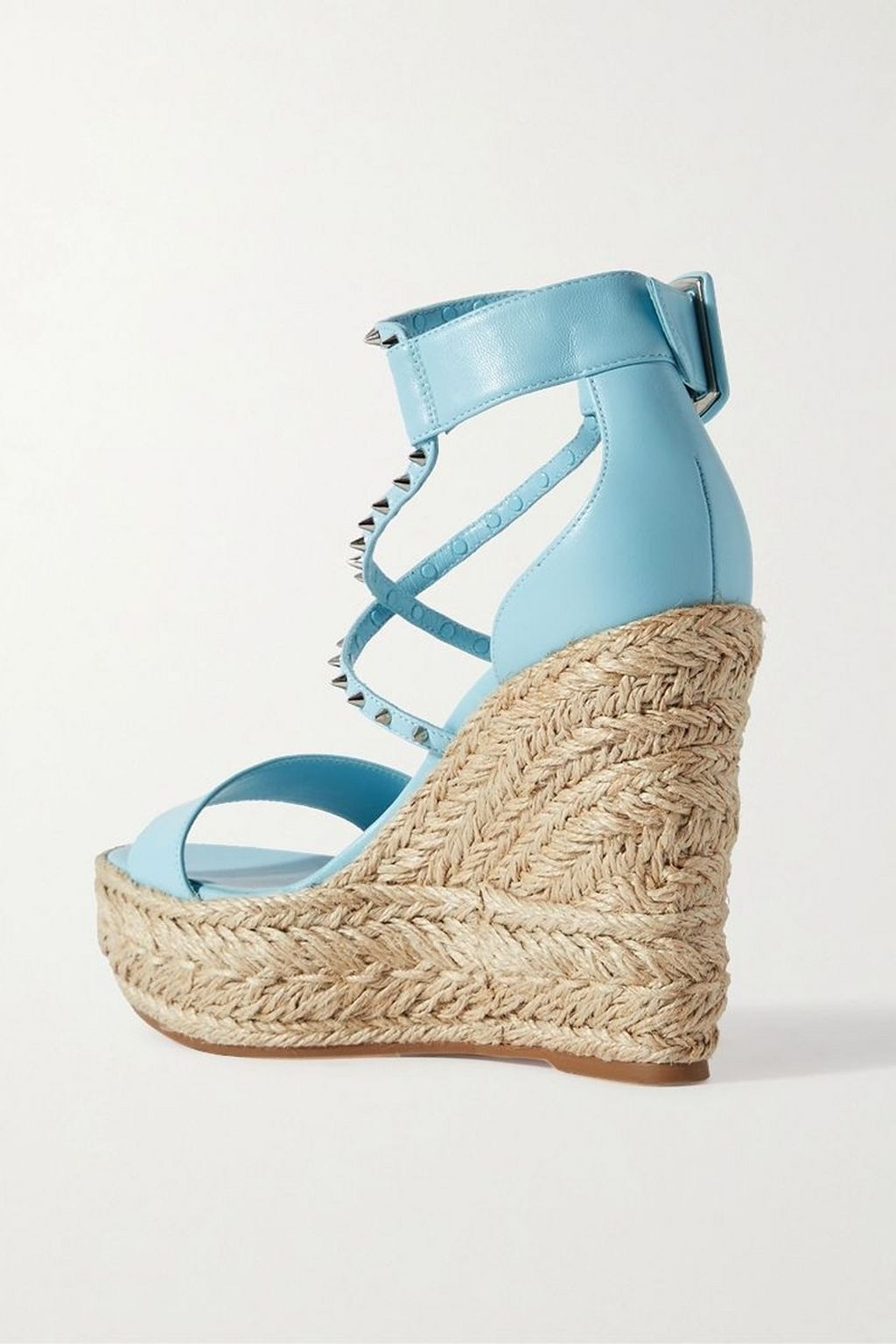 CHRISTIAN LOUBOUTIN Chocazeppa 120 spiked leather espadrille wedge sandals