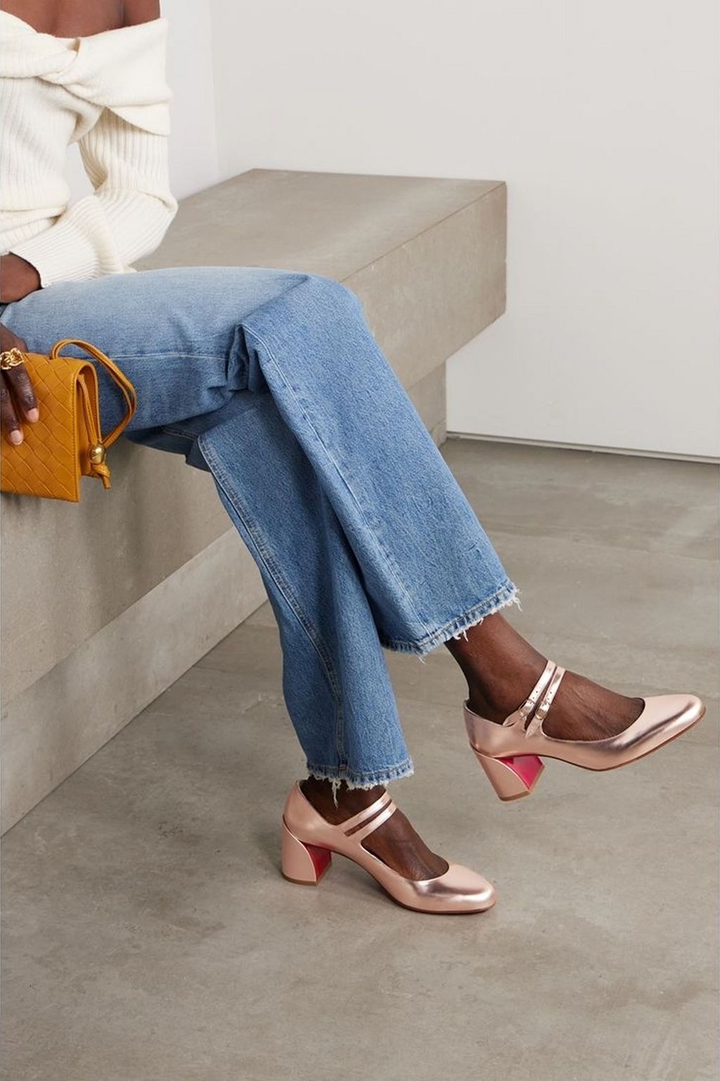 CHRISTIAN LOUBOUTIN Miss Jane 55 metallic leather pumps