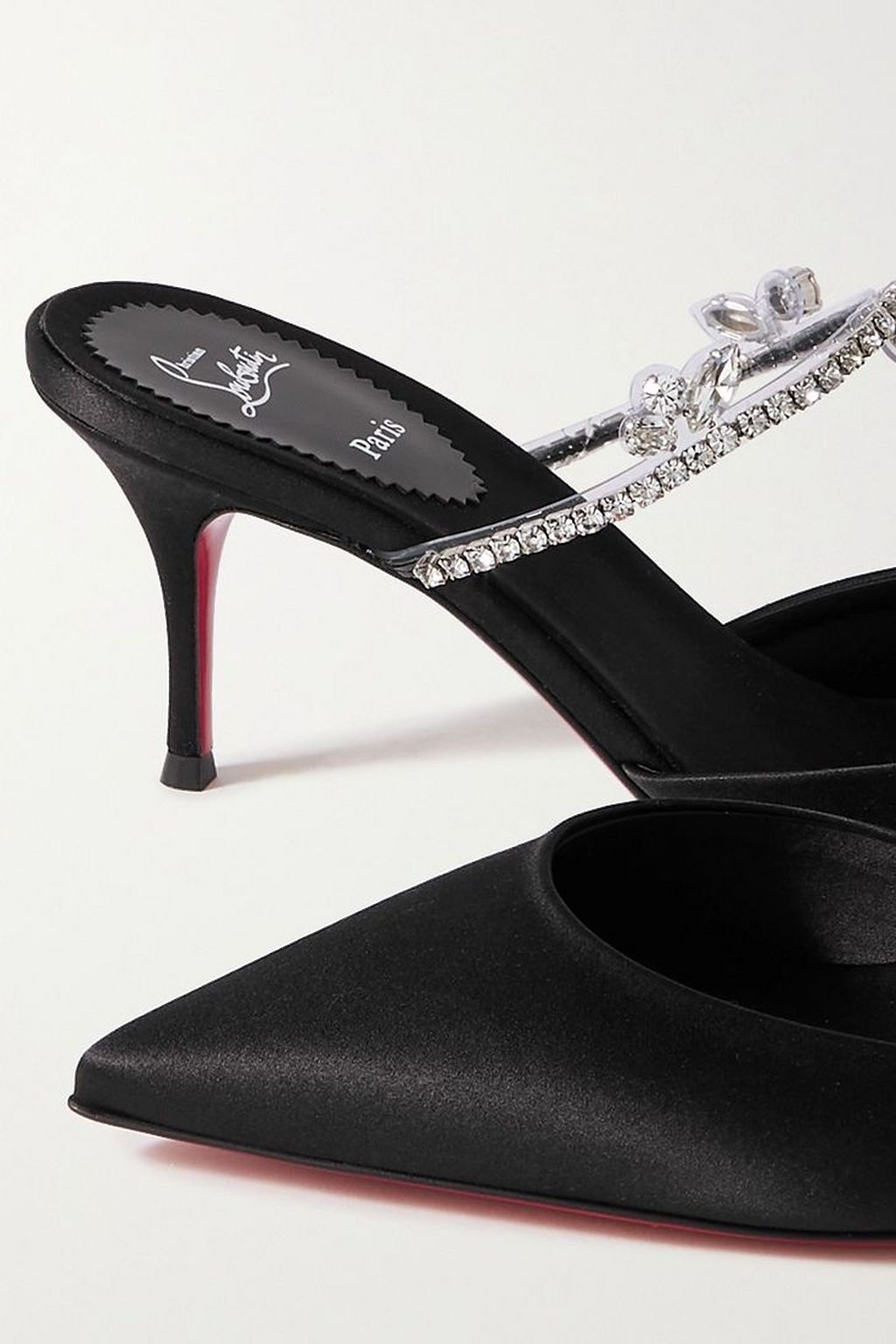 CHRISTIAN LOUBOUTIN Planet Queen 70 crystal-embellished satin mules