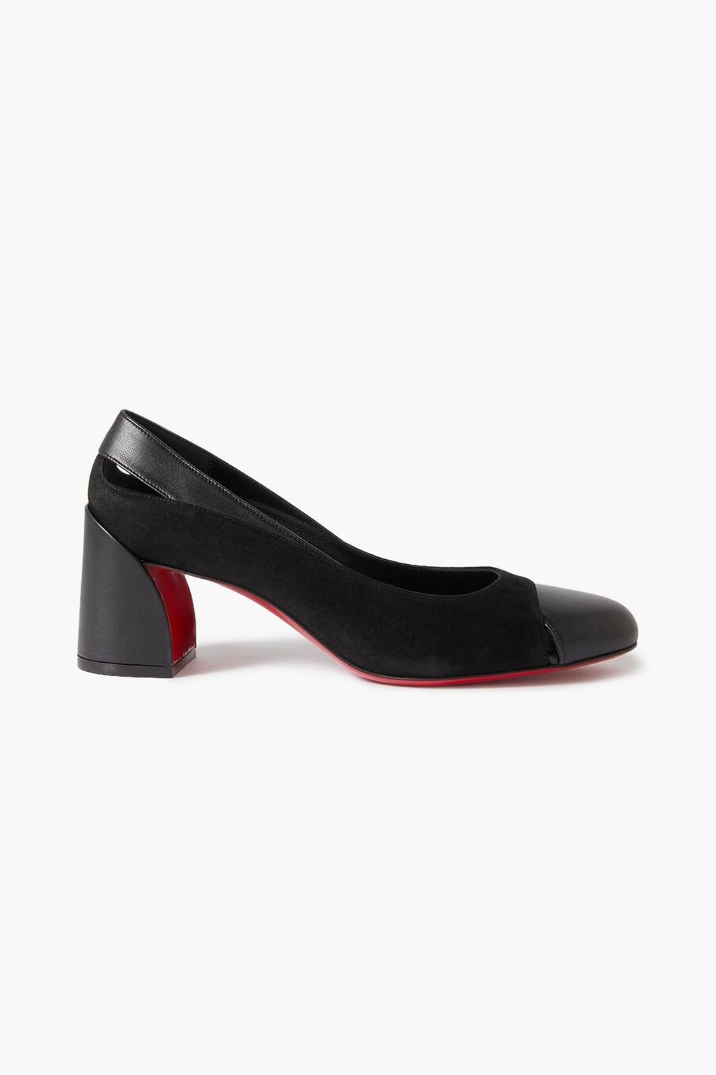 Miss Duvette 55 cutout leather and suede pumps black EU 35.5