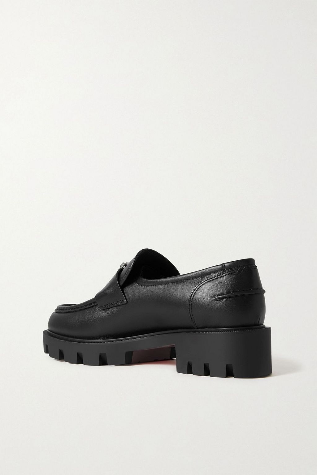 CHRISTIAN LOUBOUTIN CL Moc Lug 75 logo-embellished leather loafers