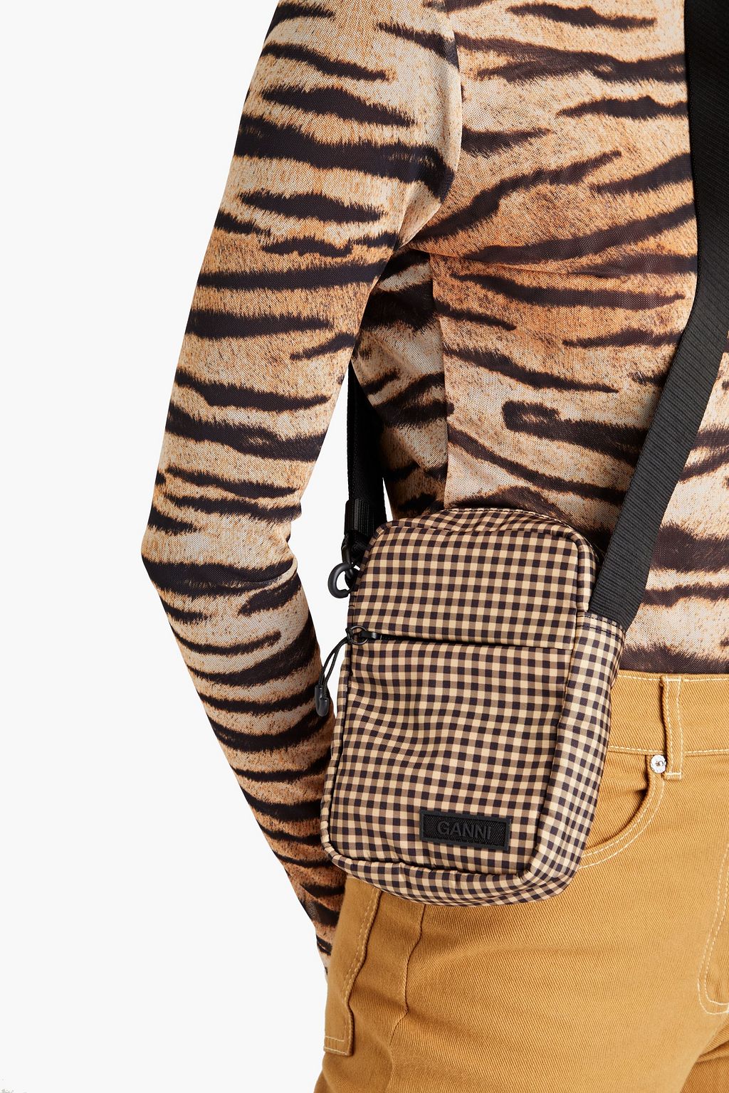 GANNI Festival mini leopard-print shell shoulder bag