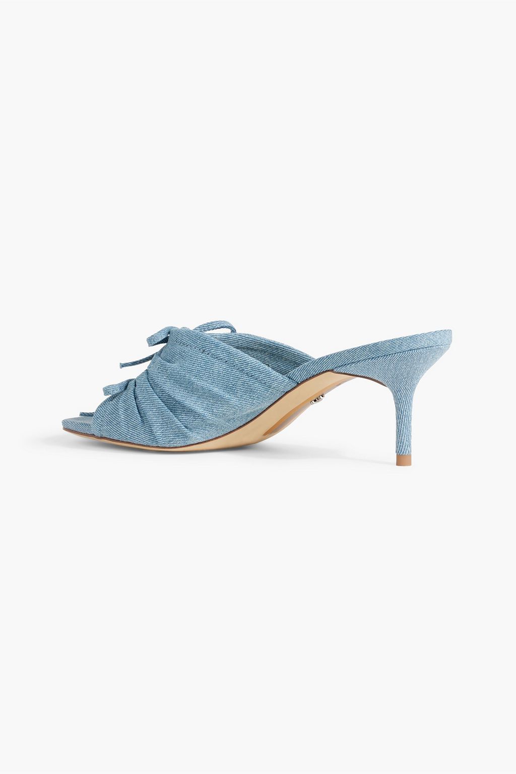 SAM EDELMAN Pia bow-embellished denim mules