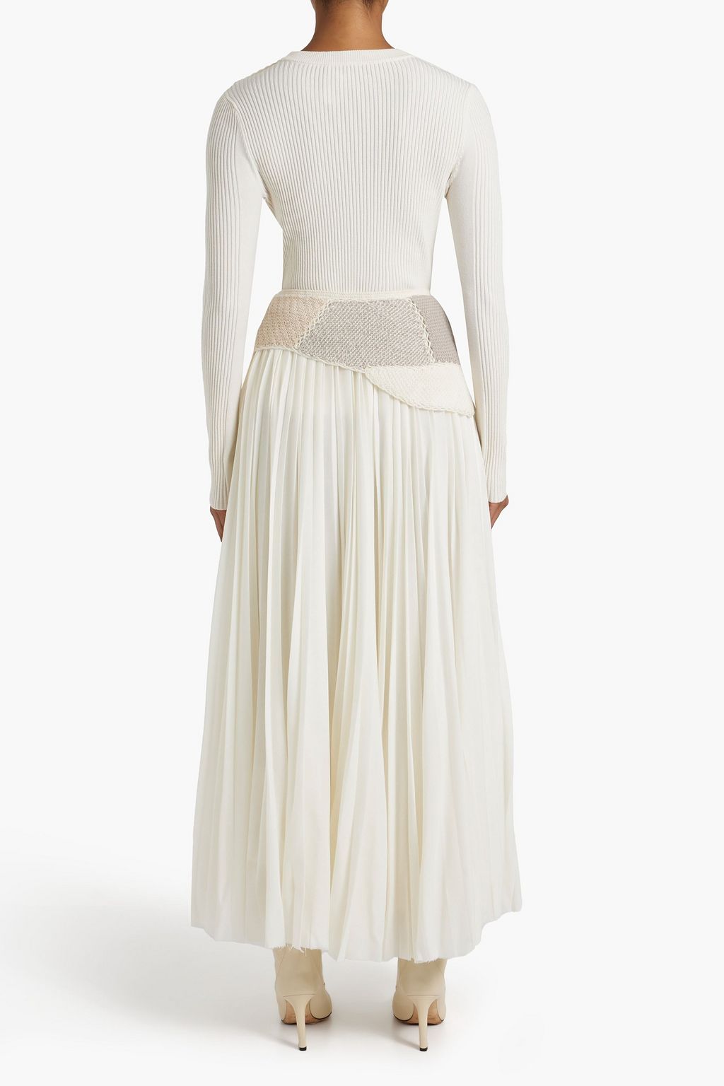 GABRIELA HEARST Mitchell pleated layered merino wool and cashmere-blend maxi skirt