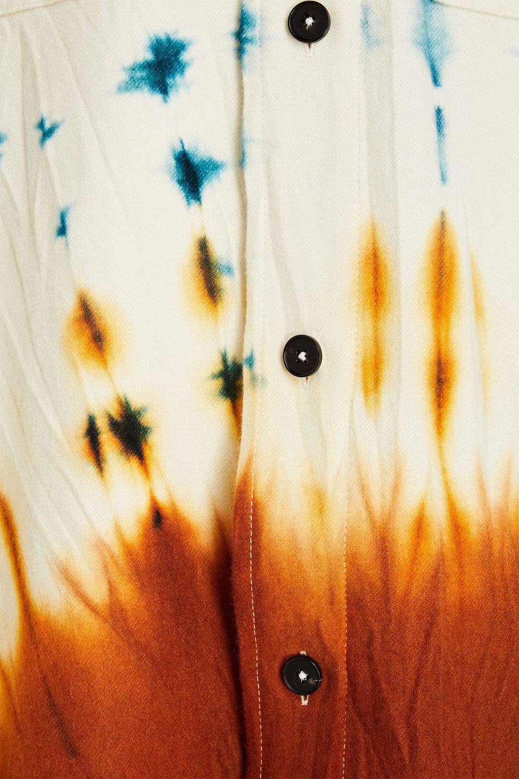 JIL SANDER+ Tie-dyed  crinkled wool-blend flannel shirt
