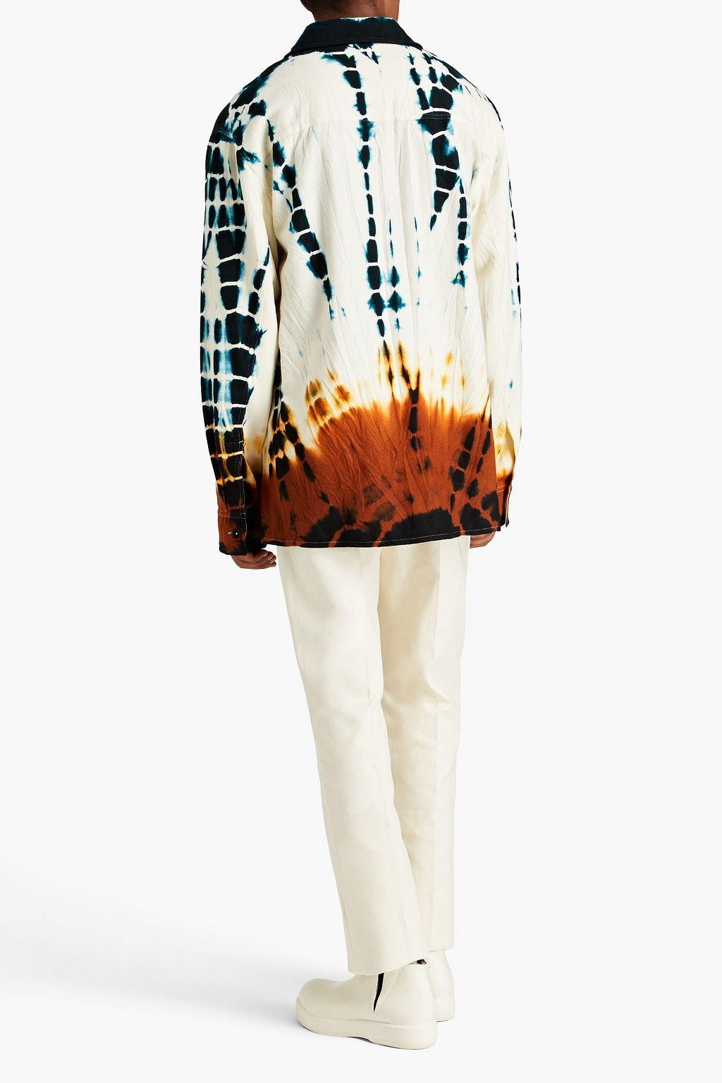 JIL SANDER+ Tie-dyed  crinkled wool-blend flannel shirt