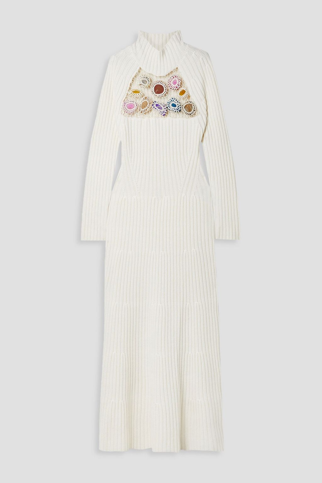 GABRIELA HEARST Juana embellished ribbed cashmere turtleneck maxi dress ...