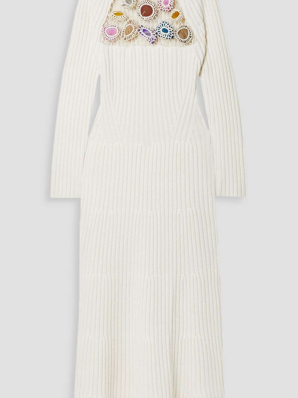 juana embellished ribbed cashmere turtleneck maxi dress