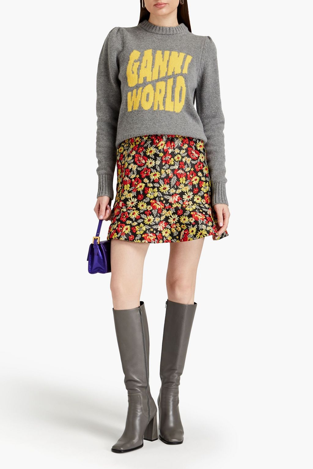 GANNI Intarsia-knit sweater